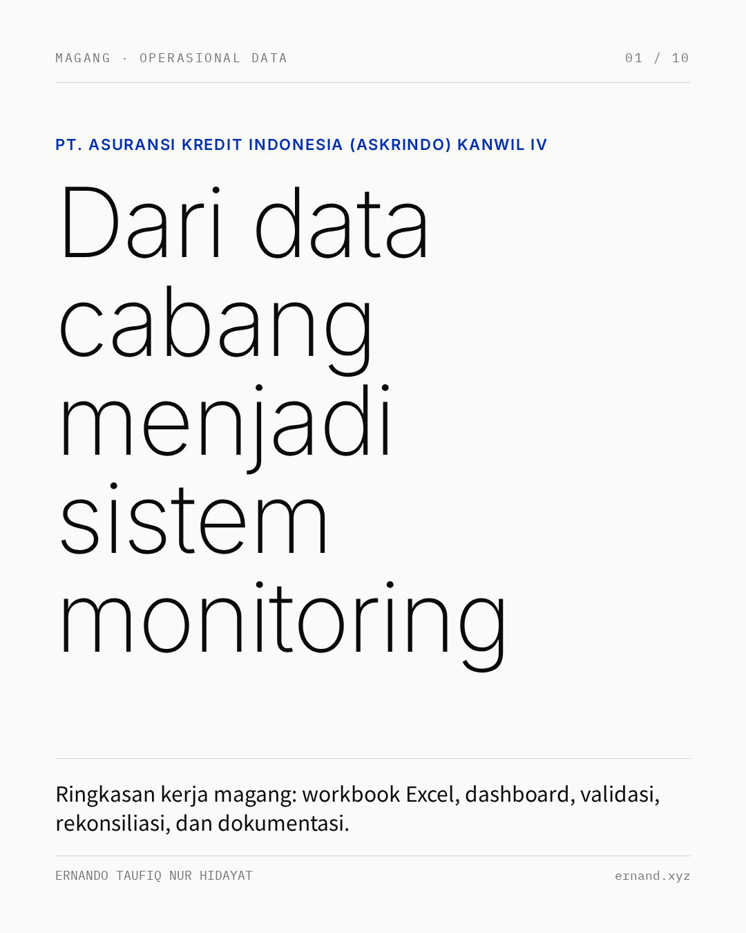 Infografik 1: ringkasan magang